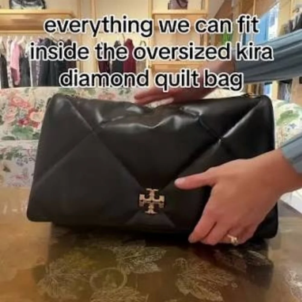 Tory Burch Oversized Kira Diamond Quilted Shoulder Bag - Picture 4 of 15